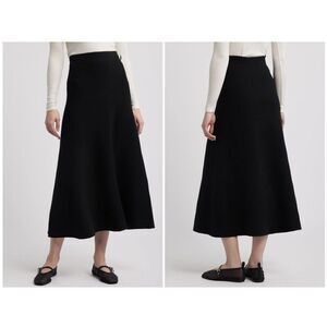 New $398  Rag & Bone Bridget Wool Blend Midi Skirt in Black Size XS
